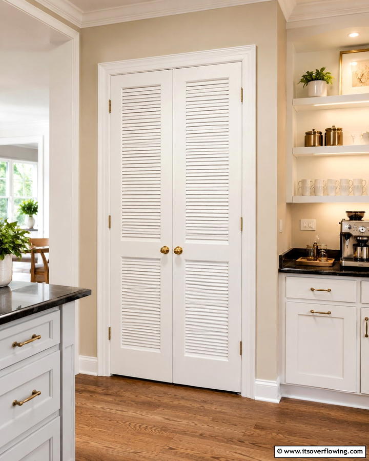 Louvered Doors for Ventilation - 25 Kitchen Door Design Ideas to Enhance Your Space