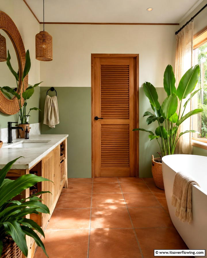 Louvered Doors - 25 Bathroom Door Ideas to Enhance Your Space
