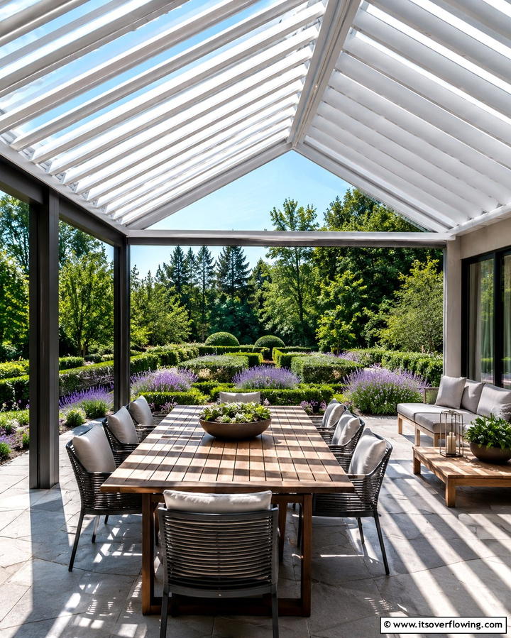 Louvered Gable Roof - 25 Gable Patio Roof Design Ideas for a Stylish Outdoor Space