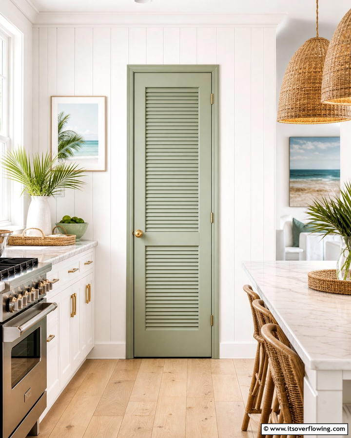 Louvered Pantry Door for Airflow and Style - 25 Pantry Door Ideas for Stylish and Functional Spaces