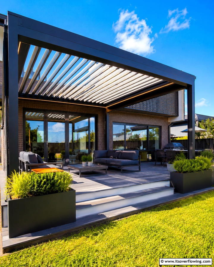 Louvered Roof System - 25 Covered Deck Ideas for Year-Round Outdoor Living