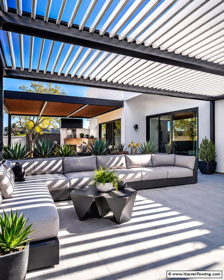 Louvered Roof for Adjustable Shade - 25 Covered Deck Ideas for Year-Round Outdoor Living