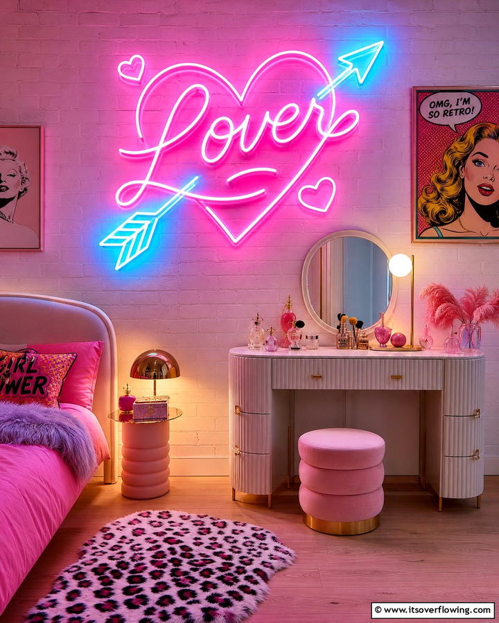 Lover Inspired Neon Signs - 25 Taylor Swift Themed Bedroom Decor Ideas for Fans