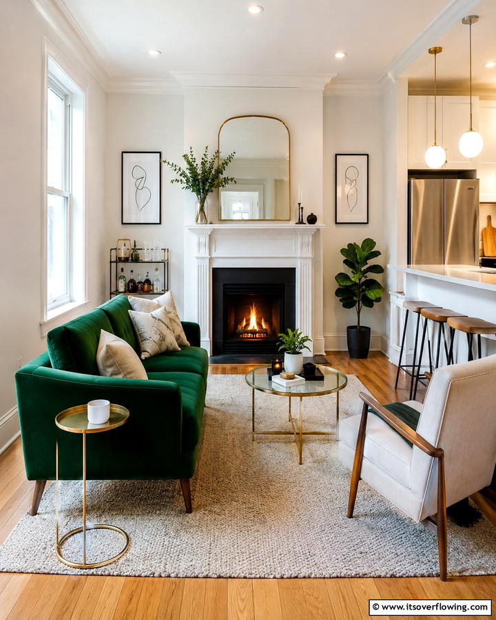 Loveseat for Intimate Seating - 25 Fireplace Seating Ideas to Cozy Up Your Living Room
