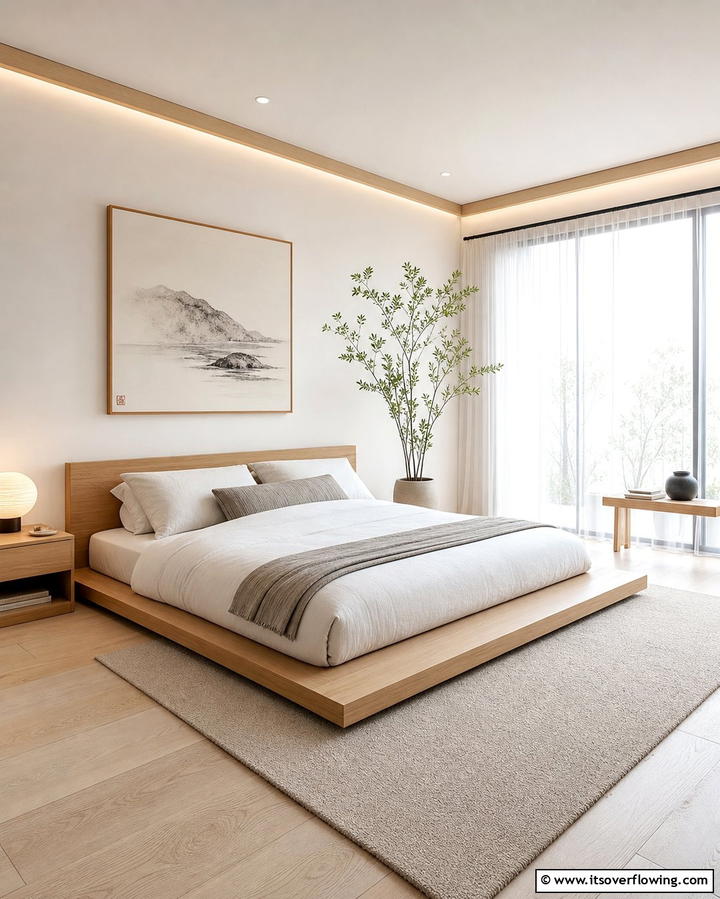 Low Bed Frame for a Minimalist Look - 25 Bedroom Layout Ideas for Optimal Space Use