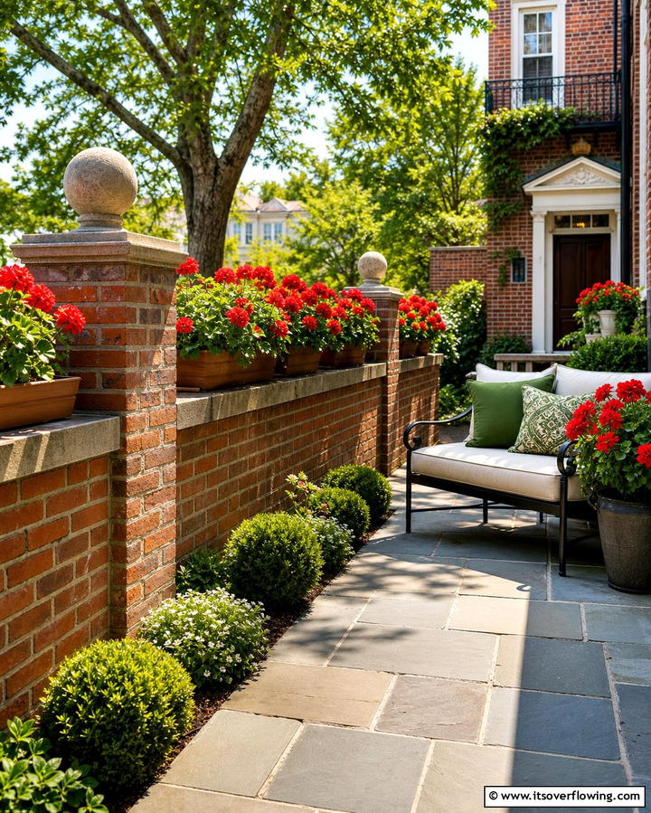Low Brick Wall Fence - 25 Small Garden Fence Ideas for Your Outdoor Space