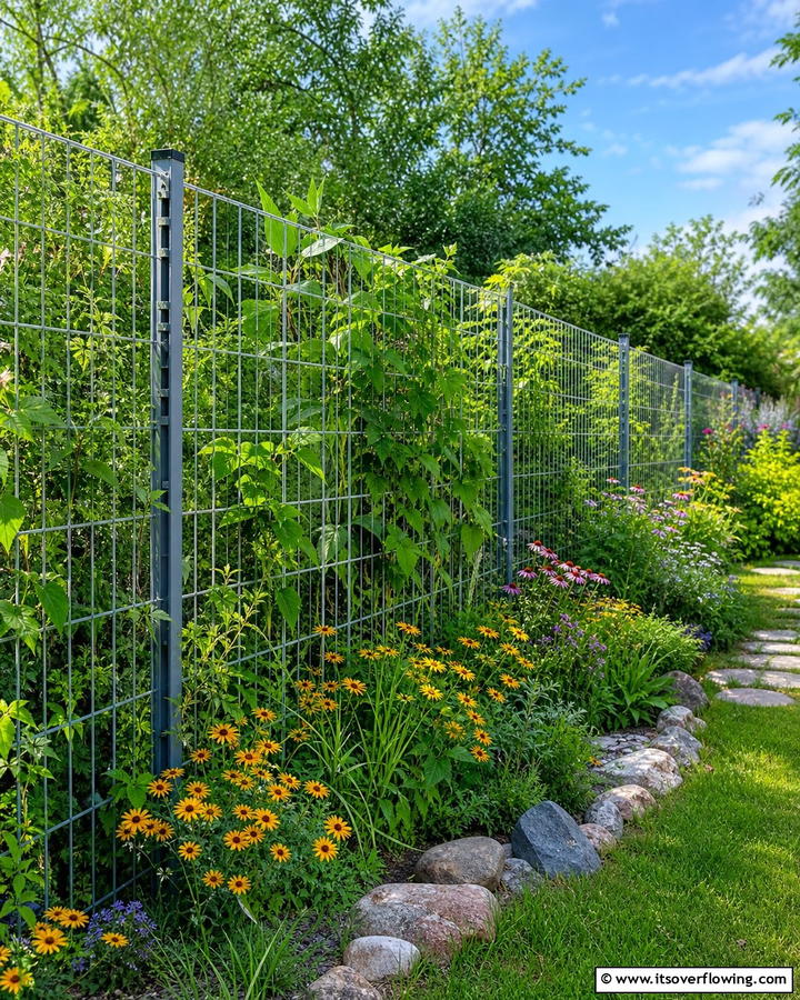 Low Cost Wire Mesh Privacy Fence - 30 Cheap Privacy Fence Ideas- Affordable Outdoor Seclusion