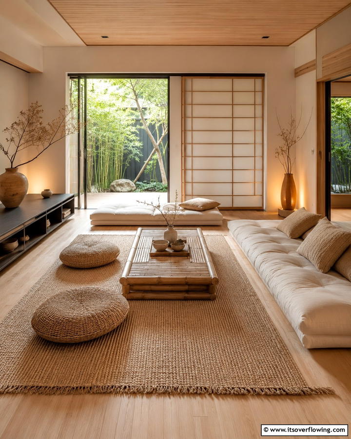 Low Furniture for a Grounded Feel - 20 Zen Room Ideas for Ultimate Relaxation