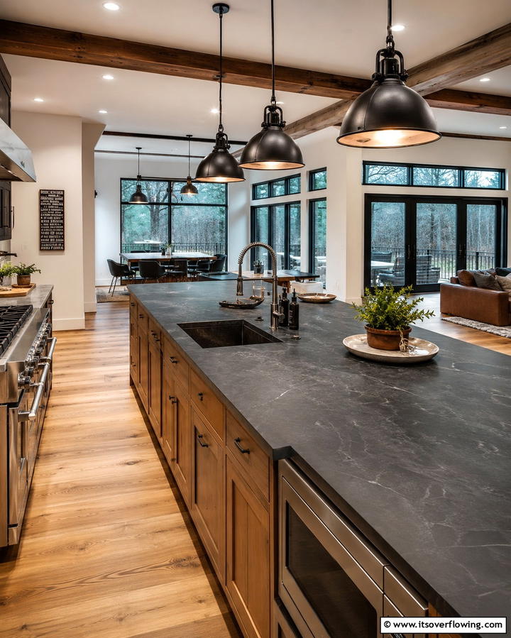 Low Maintenance Durability - 25 Soapstone Kitchen Countertops Design Ideas