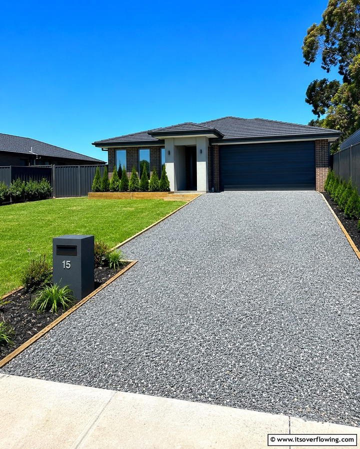 Low Maintenance Gravel Driveway Option - 30 Gravel Driveway Ideas- Durable & Stylish Options