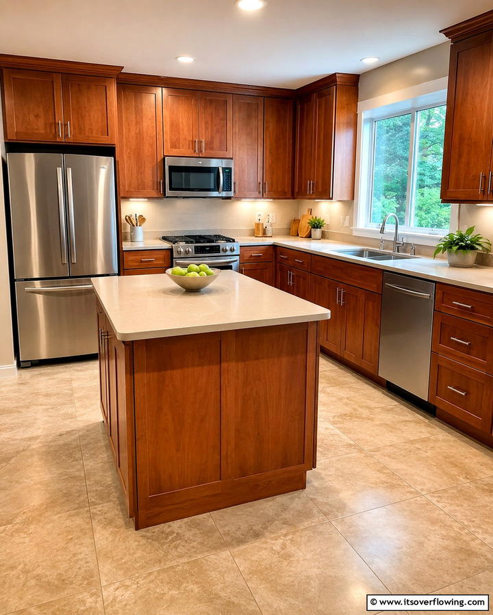 Low Maintenance with Lasting Beauty - 25 Natural Cherry Kitchen Cabinets for a Warm and Inviting Look
