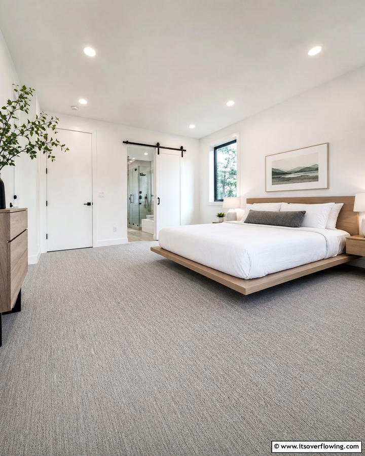 Low Pile Carpets for Minimalist Bedrooms - 25 Stylish Bedroom Carpet Ideas for a Comfortable Retreat