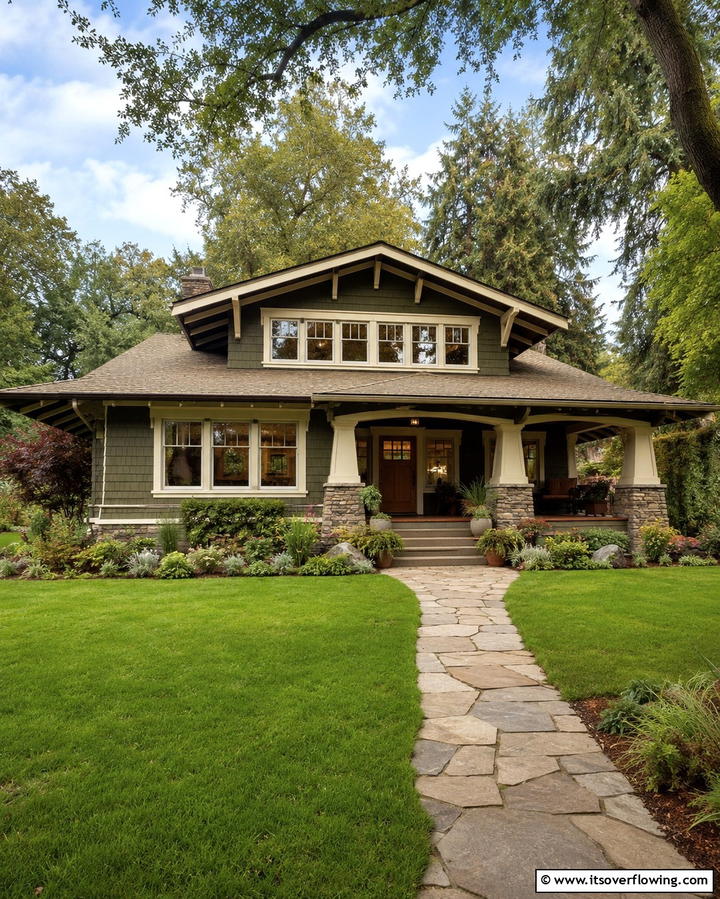Low Pitched RooflinesOne - 25 Craftsman Style House Exterior Ideas for Curb Appeal