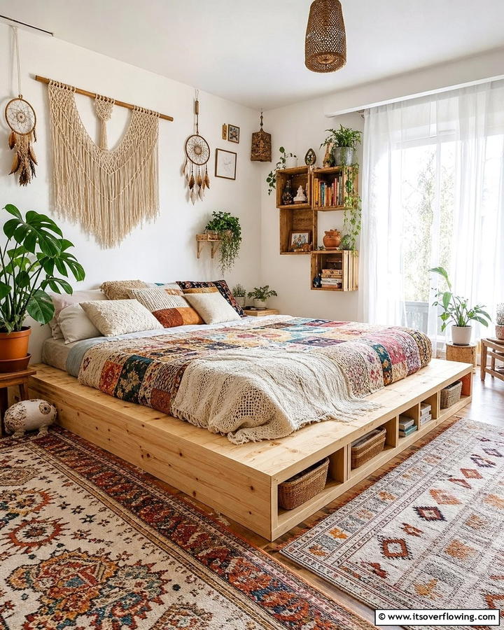 Low Platform Beds - 20 Unique Indie Room Ideas for a Boho Vibe