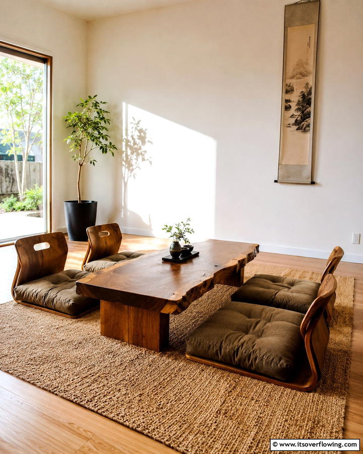 Low Seating Arrangements for a Traditional Aesthetic - 25 Japanese Style Living Room Ideas for Serenity