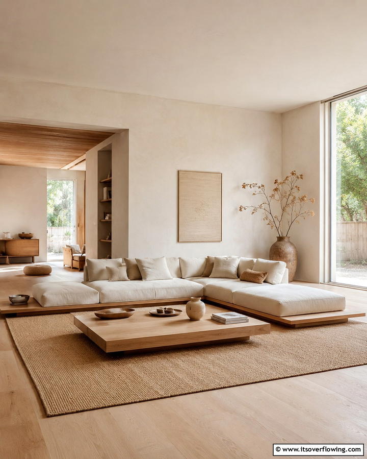 Low Slung Furniture - 25 Japandi Living Room Ideas for Minimalist Elegance