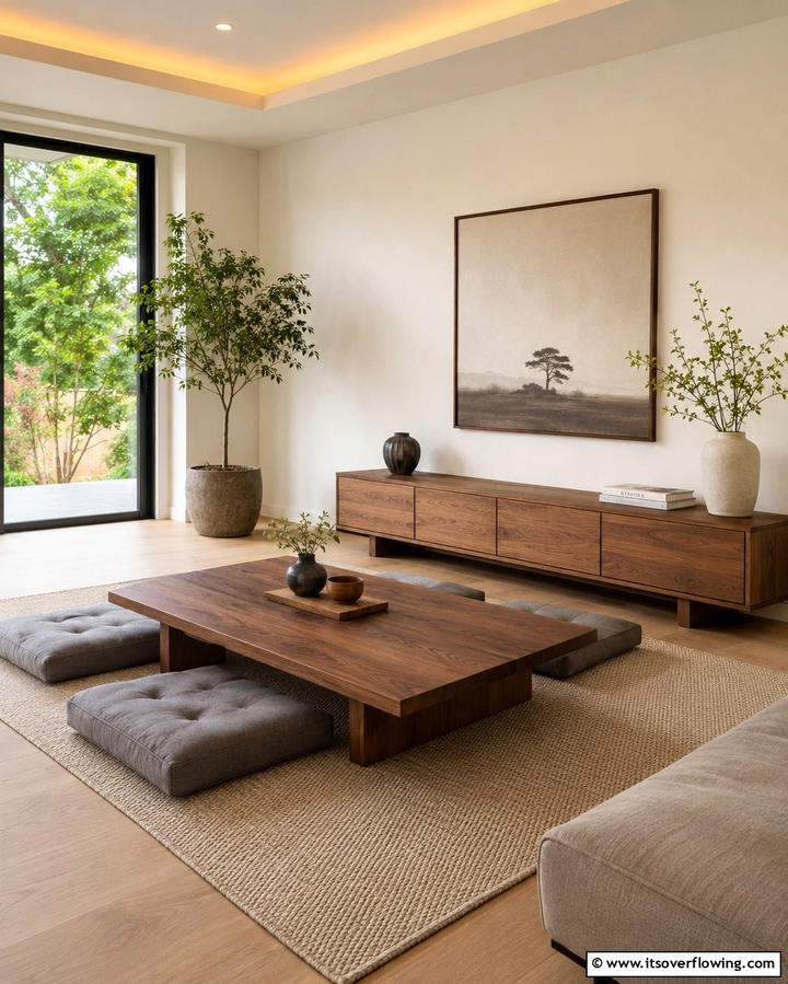 Low Wooden Furniture - 25 Serene Japanese Interior Design Ideas for Your Home