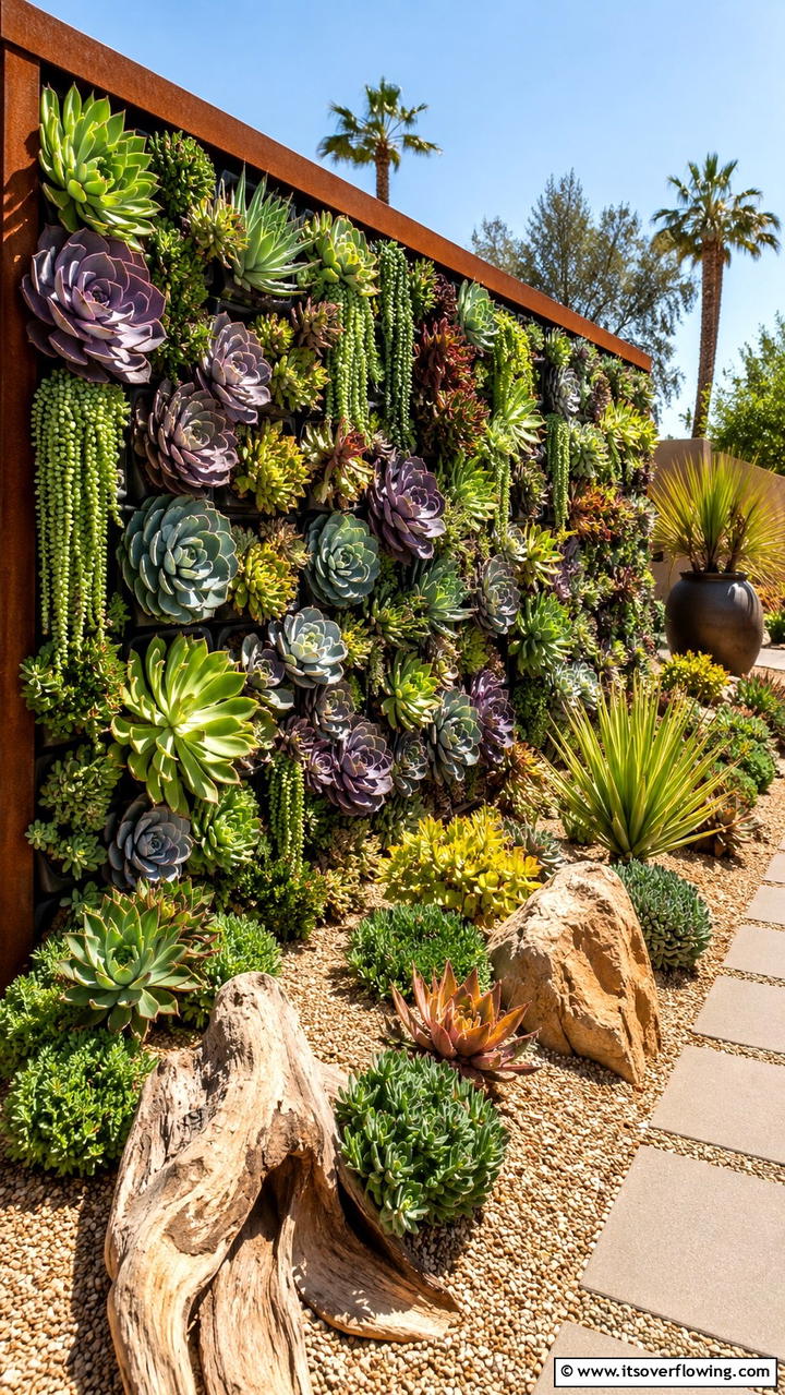 Low maintenance Succulent Screen - 30 Garden Screening Ideas- Privacy Solutions & Stylish Designs