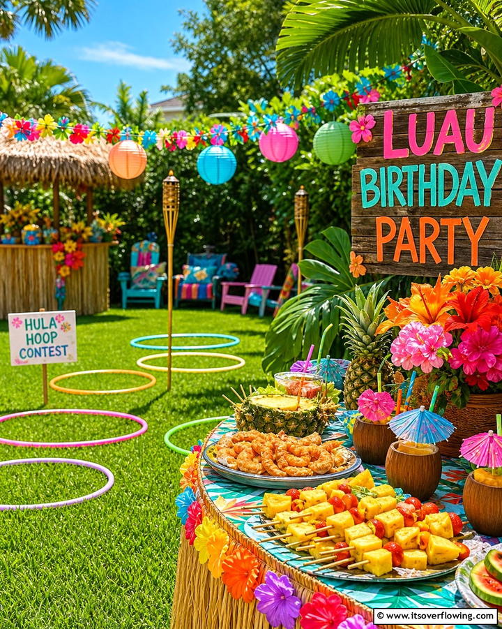 Luau Themed Celebration - 25 Backyard Birthday Party Ideas for Unforgettable Celebrations
