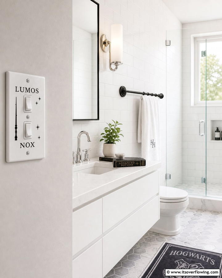 Lumos and Nox Light Switch Plate - 20 Harry Potter Bathroom Ideas for Magical Spaces