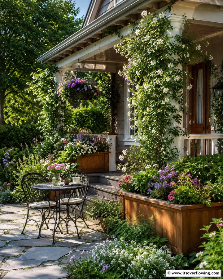 Lush Garden Integration - 30 Large Front Porch Ideas to Boost Outdoor Living Spaces