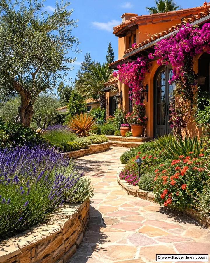 Lush Garden Landscaping - 30 Spanish Bungalow Exterior Ideas for Mediterranean Charm