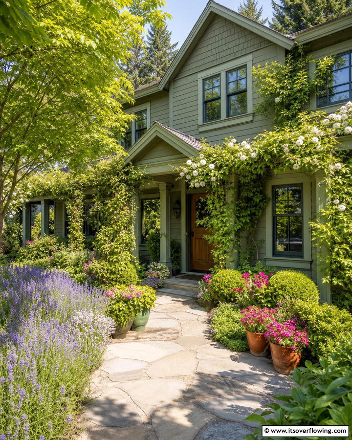 Lush Garden Sage Integration - 21 Sage Green Exterior Home Designs for Curb Appeal Refresh