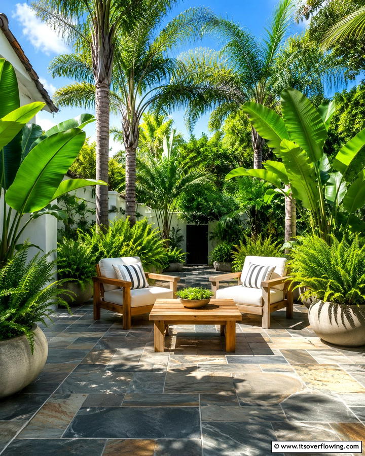 Lush Greenery Paradise - 25 Tropical Patio Ideas for a Relaxing Outdoor Oasis