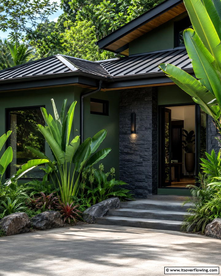 Lush Jungle Green Vibes - 30 Green Exterior Paint Colors for Curb Appeal