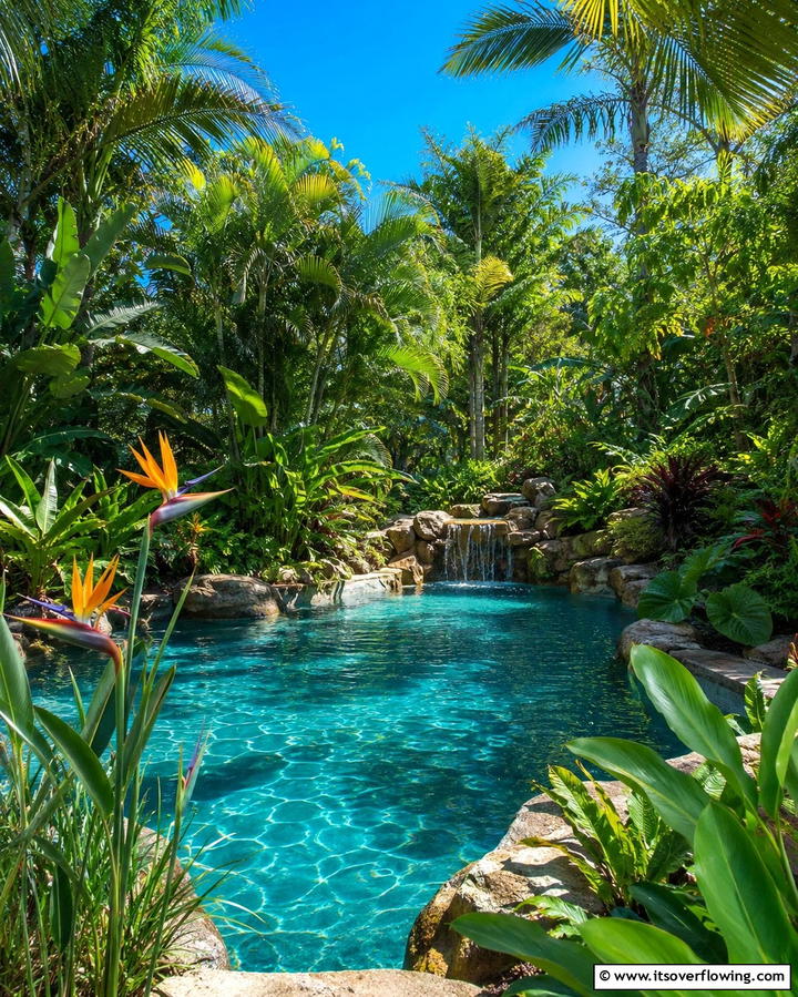 Lush Jungle Surroundings - 25 Tropical Pool Landscaping Ideas for a Resort Feel
