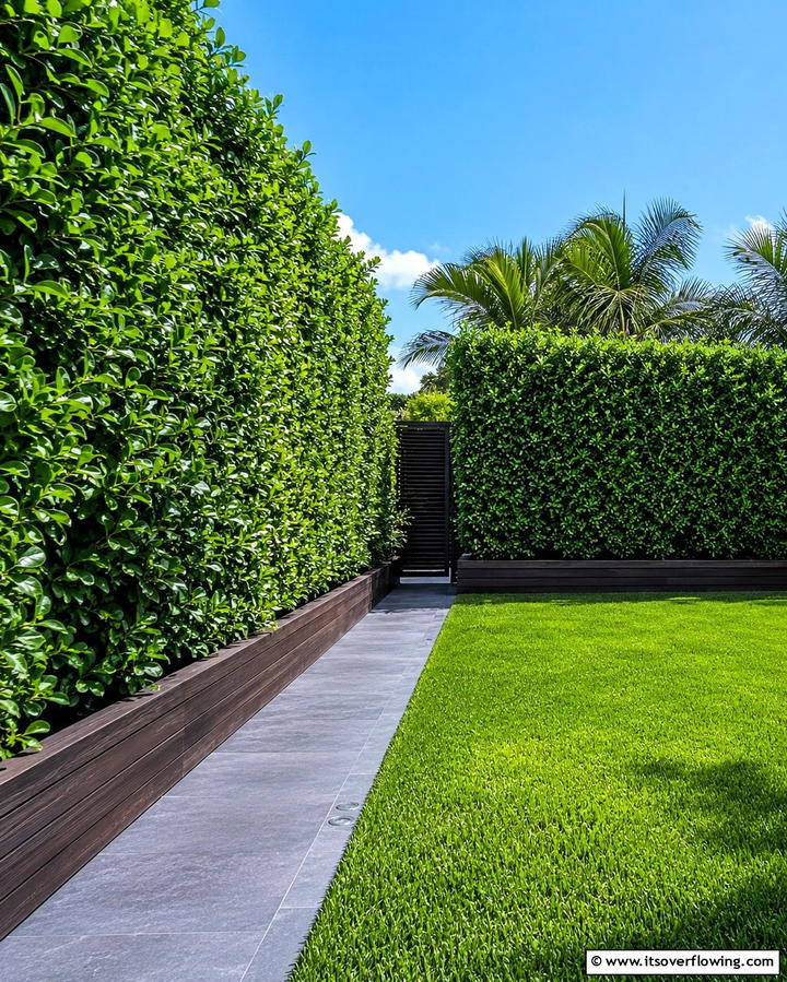 Lush Privacy Hedges - 25 South Florida Landscaping Ideas for Tropical Vibes