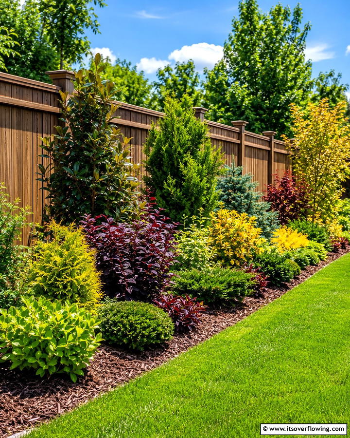 Lush Shrub Border - 30 Simple Fence Line Landscaping Ideas for Curb Appeal