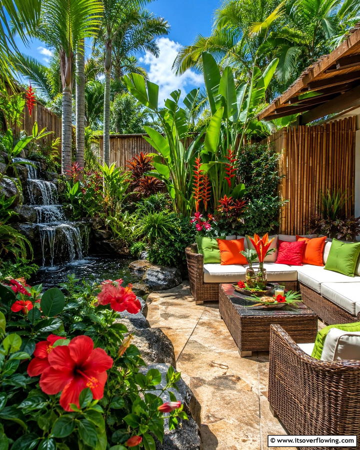 Lush Tropical Escape - 30 Patio Garden Ideas for Lush Small-Space Greenery
