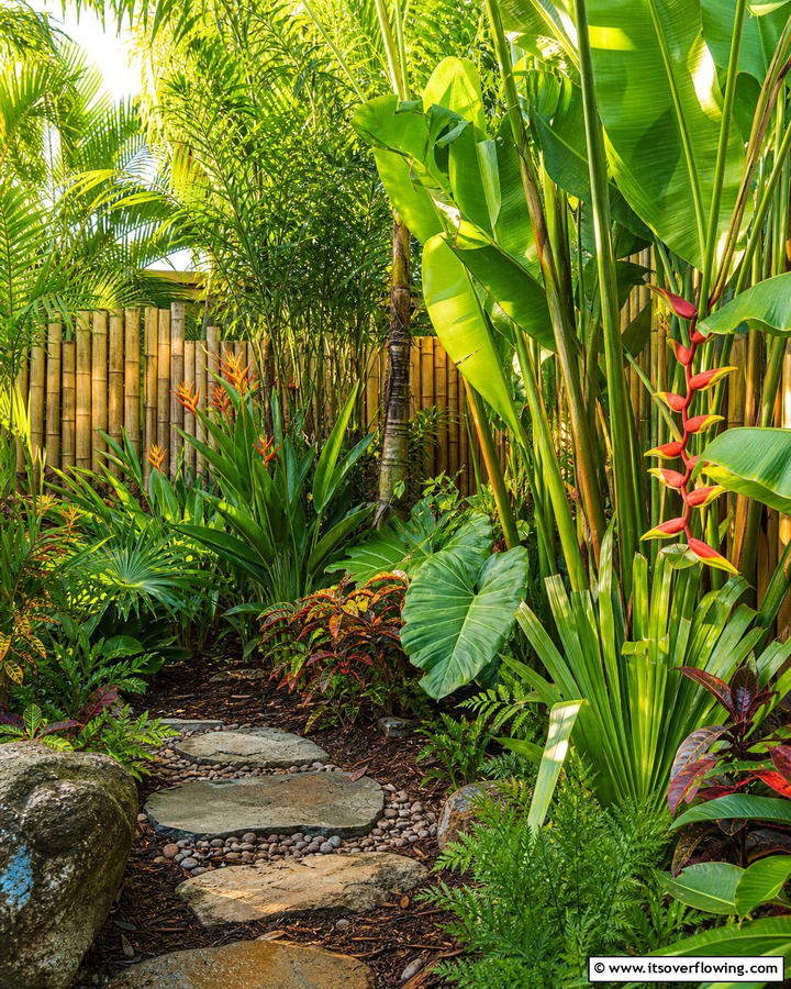 Lush Tropical Refuge - 21 Corner Garden Ideas for Small Space Greenery