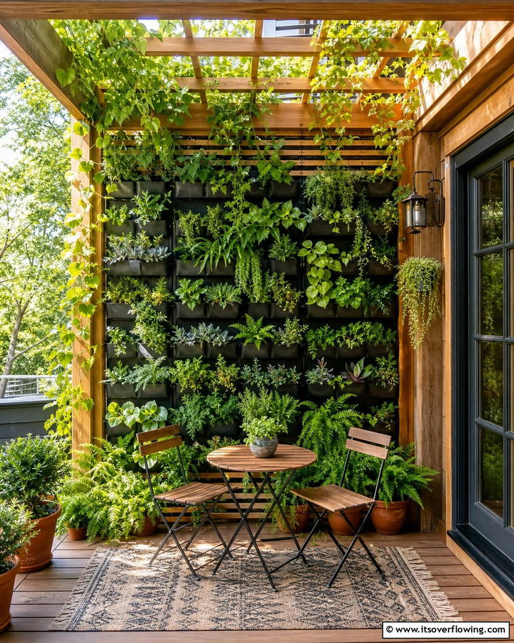 Lush Vertical Garden - 21 Back Porch Ideas for Cozy and Functional Outdoor Spaces