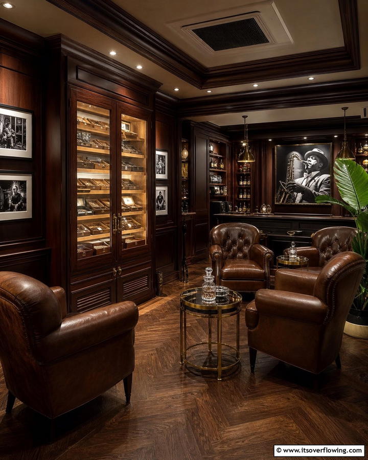 Luxe Cigar Lounge - 20 Luxury Man Cave Ideas for Ultimate Comfort