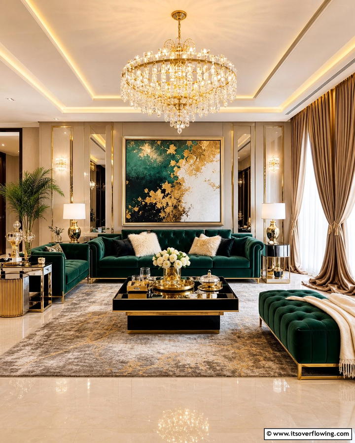 Luxe Glamorous Living - 21 Room Decorating Concepts for Personalized Interior Spaces