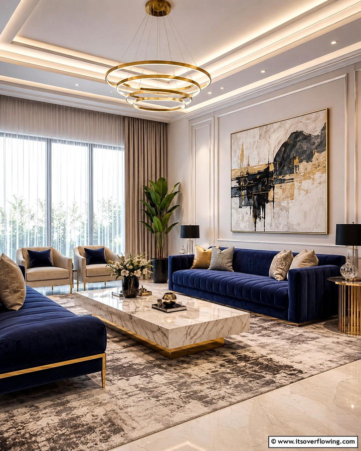 Luxe Living Room Elegance - 30 Glam Interior Design Ideas for Luxurious Homes