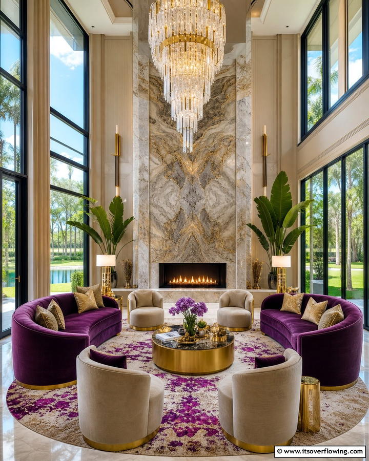 Luxe Retreat Sunroom with Impressive Fireplace - 30 Sunroom With Fireplace Ideas for Year-Round Comfort