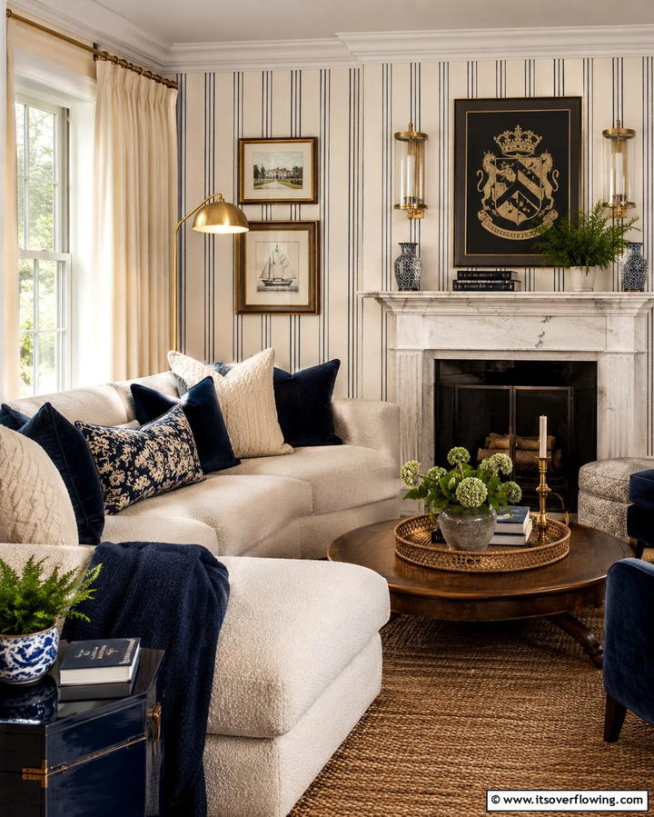 Luxe Textured Sitting Room - 30 Preppy Room Ideas for a Classic and Polished Home Look