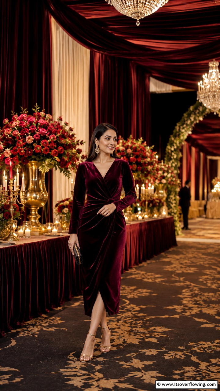 Luxe Velvet Ensembles - 30 Guest Wedding Outfit Ideas- Stylish Attire Inspiration