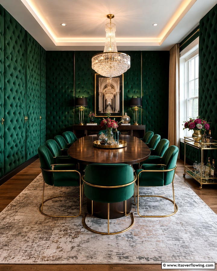 Luxe Velvet Upholstered Panels - 25 Dining Room Wall Paneling Ideas for Elegance