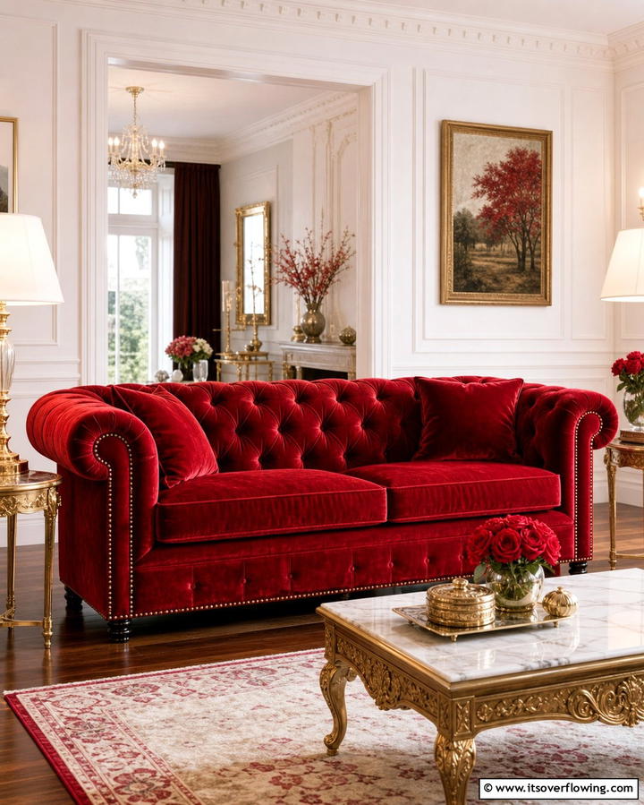 Luxe Velvet Upholstery - 25 Luxury Living Room Ideas for a Sophisticated Look