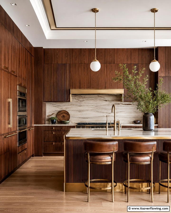 Luxe Wood Paneling - 30 Art Deco Kitchen Ideas for Timeless Elegance