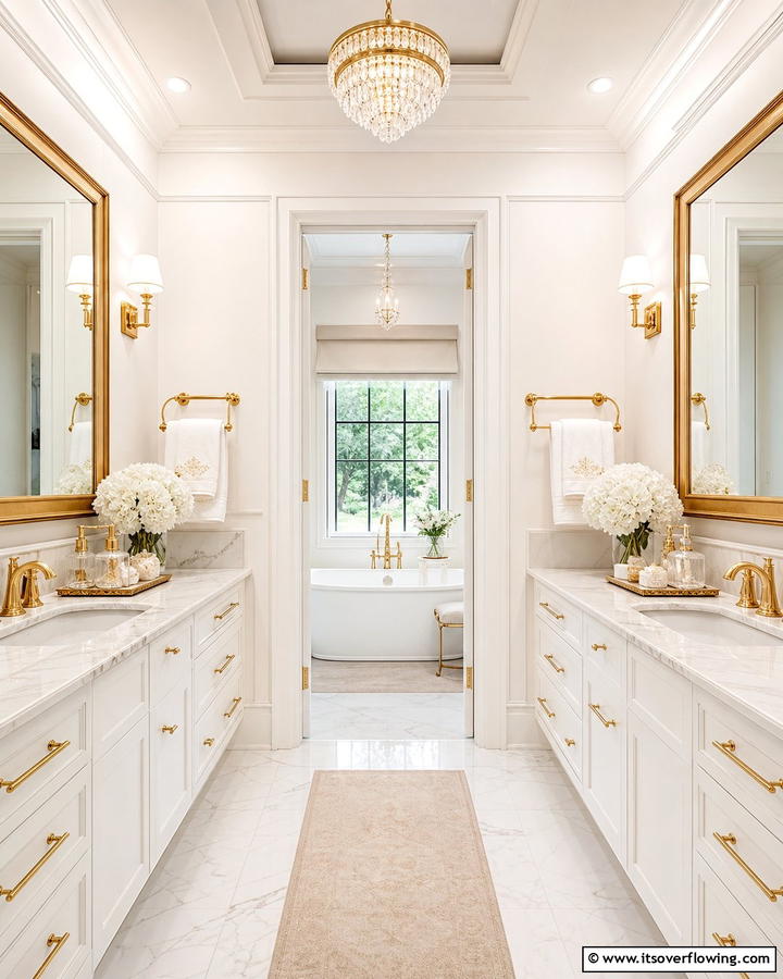 Luxurious Accessory Details - 30 Jack and Jill Bathroom Ideas for Shared Spaces