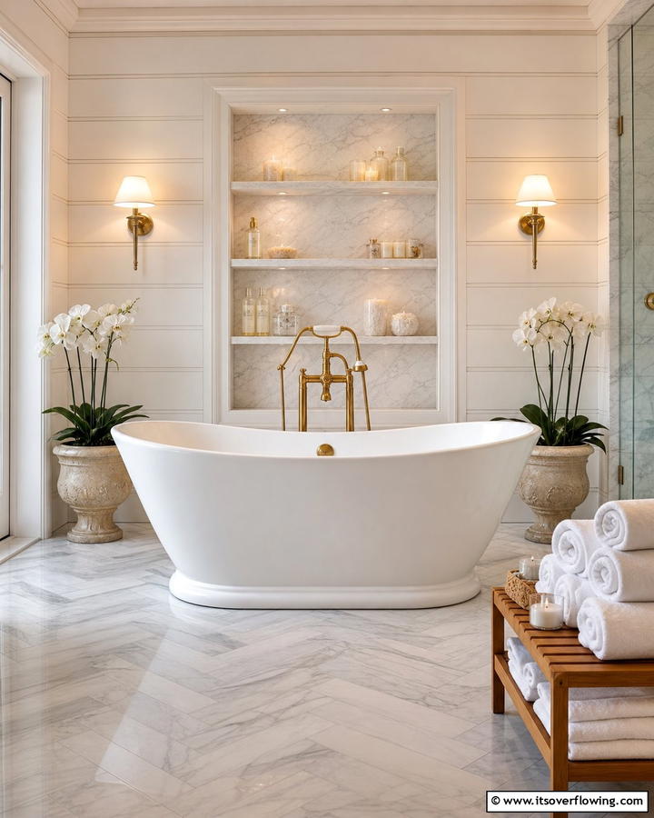 Luxurious Bathtub as the Focal Point - 17 Romantic Bathroom Ideas for a Luxurious Personal Retreat