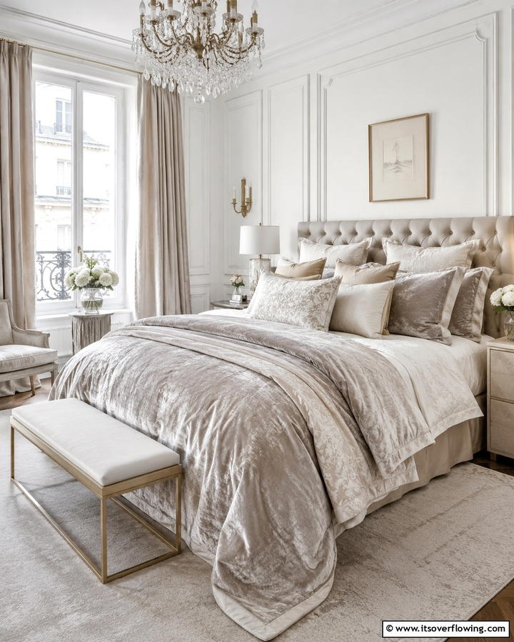 Luxurious Bedding Layers - 30 French Bedroom Decor Ideas for Elegant European Style