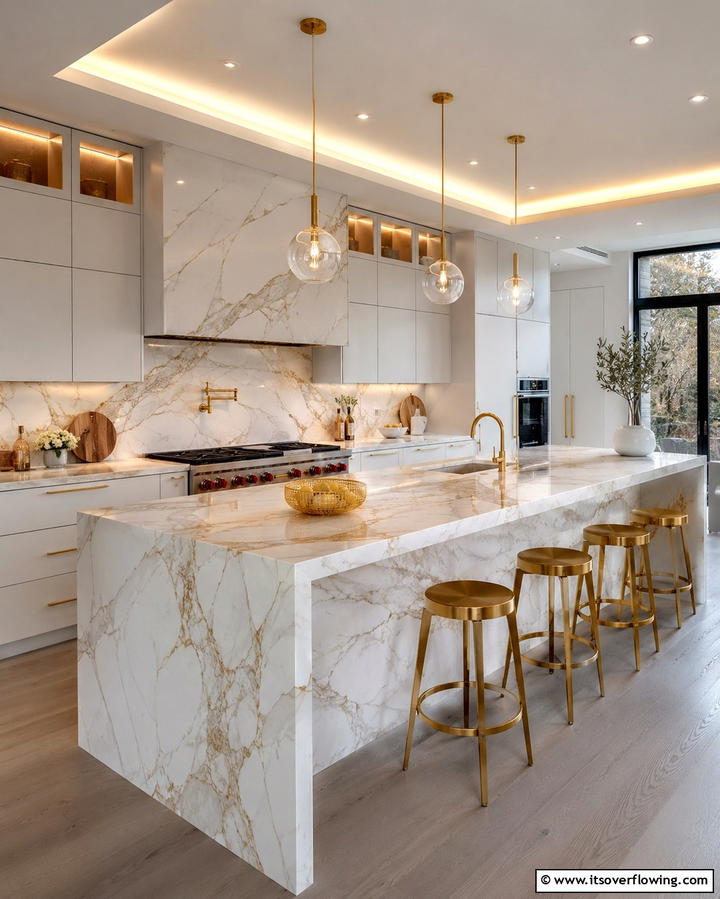 Luxurious Calacatta Gold Marble - 25 Marble Kitchen Countertops for Elegant Homes