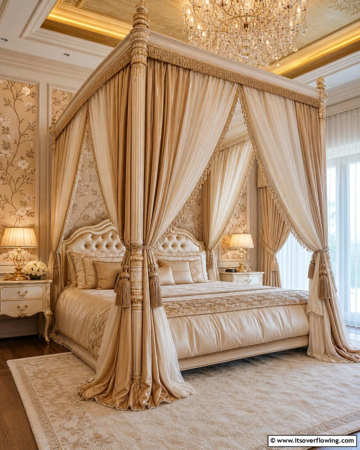 Luxurious Canopy Bed - 20 Blair Waldorf Bedroom Ideas- Chic & Elegant Styles