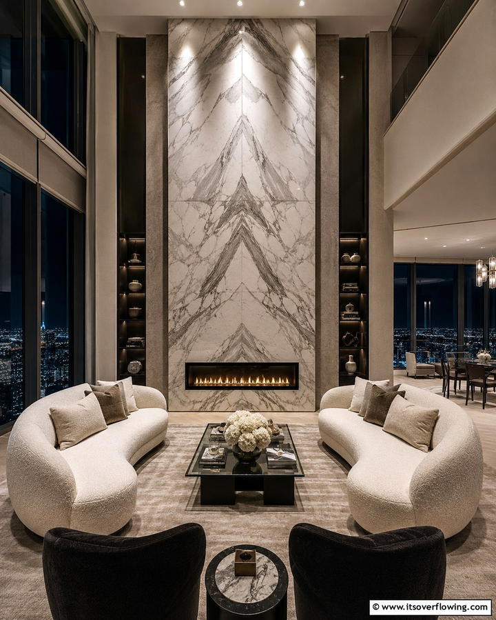 Luxurious Fireplace - 25 Penthouse Design Ideas for a Luxurious Urban Retreat